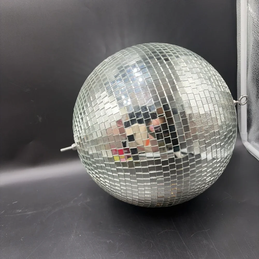 MIRROR DISCO BALL RARE 1970s 12’’ Diameter Glass - Likely Commercial HEAVY